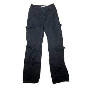 Zara Womens Size 4 Grey High Waisted‎ Cargo Denim Pants